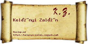 Kelényi Zalán névjegykártya
